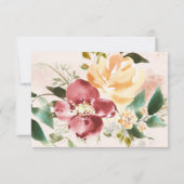 Landelijke Elegantie | Bloemige Huwelijksreactie RSVP Kaartje (Achterkant)