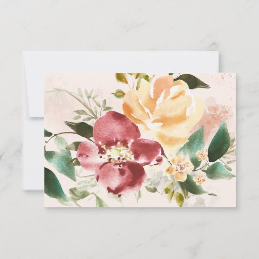 Landelijke Elegantie | Bloemige Huwelijksreactie RSVP Kaartje (Achterkant)