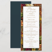 Landelijke Elegantie Bloemstuk Bruiloftsreceptie Menu (Voorkant / Achterkant)