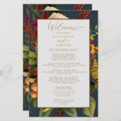 Landelijke Elegantie Bloemstuk Trouwprogramma (Voorkant / Achterkant)