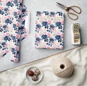 Landelijke elegantie in marineblauw cadeaupapier