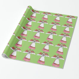 Landelijke engel (Rood) inpakpapier