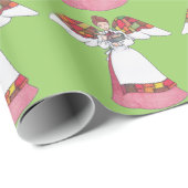 Landelijke engel (Rood) inpakpapier (Rol Hoek)