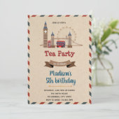 Landelijke Engelse verjaardagsfeest thema Kaart (Staand voorkant)