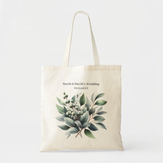 Landelijke Eucalyptus Bruiloft Tote Bag (Voorkant)