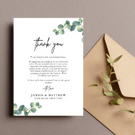 Landelijke Eucalyptus Groene Huwelijk Bedankkaart