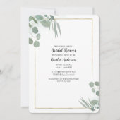 Landelijke Eucalyptus Groenelementen & Gouden Brui Kaart (Voorkant)