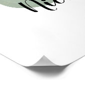 Landelijke Eucalyptus Minimalistische Chic Groene  Poster (Hoek)