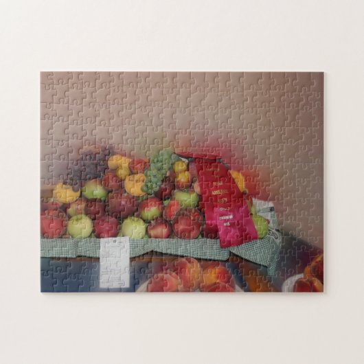 Landelijke Fair Herfst Oogst Fruit Display Legpuzzel (Horizontaal)