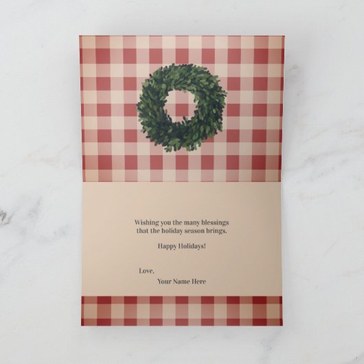 Landelijke feestdag Red Play Gingham Kaart (Binnen)