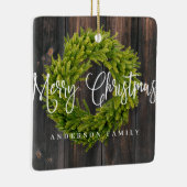 Landelijke feestelijke kerstgroet keramisch ornament (Rechts)