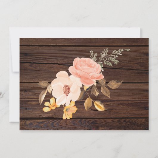 Landelijke foto dankkaart roze rozen bedankkaart (Achterkant)