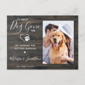 Landelijke foto grappige huisdier trouw hond verlo aankondigingskaart (Voorkant)
