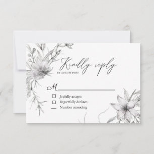 landelijke Franse cottage botanische RSVP-kaart RSVP Kaartje