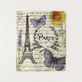 landelijke franse landschrift parijs eiffeltoren wandkleed (Voorkant)