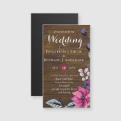 Landelijke Fuchsia Bloemen Bosbruiloft (Voorkant / Achterkant)