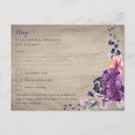 Landelijke Fuchsia Bloemen Bosbruiloft Briefkaart