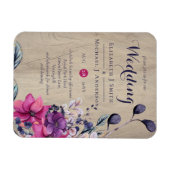 Landelijke Fuchsia Bloemen Bosbruiloft Magneet (Horizontaal)