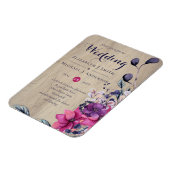 Landelijke Fuchsia Bloemen Bosbruiloft Magneet (Linkerzijde)