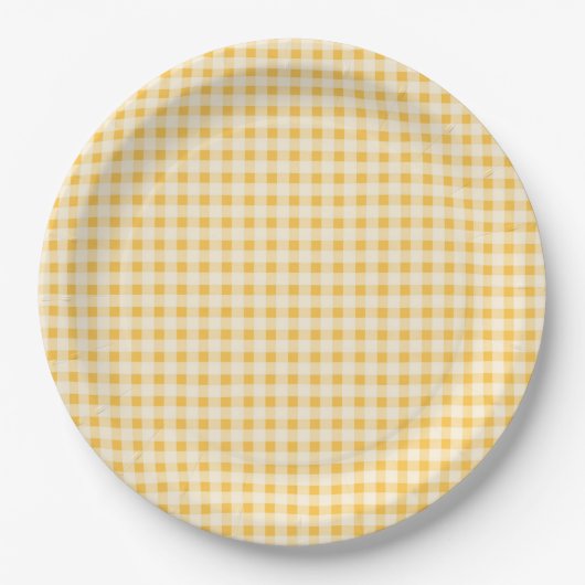 LANDELIJKE GELE GINGHAM PAPieren bord (Voorkant)