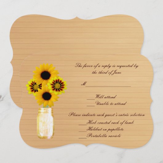 Landelijke gele metseljars antwoordkaart kaart (Voorkant / Achterkant)