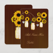 Landelijke gele metseljars tafel plaatskaart (Voorkant / Achterkant)