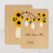 Landelijke gele metseljars tafelkaartjes kaart (Voorkant / Achterkant)