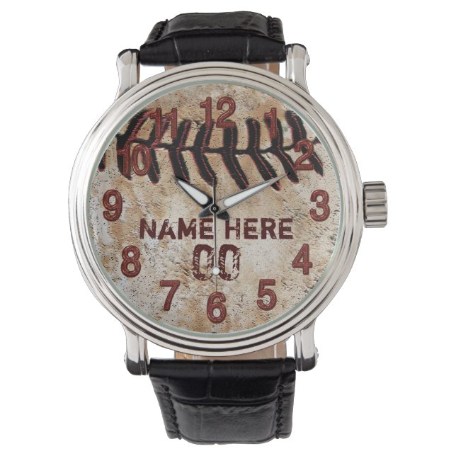 Landelijke gepersonaliseerde honkbalhorloges voor  horloge (Voorkant)