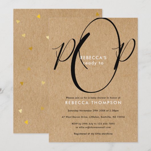 Landelijke geslachtsneutrale babyshower kaart (Voorkant / Achterkant)