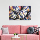 Landelijke gestreepte pompoenen canvas afdruk (Insitu (Woonkamer))