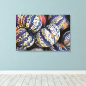 Landelijke gestreepte pompoenen canvas afdruk (Insitu (Houten vloer))