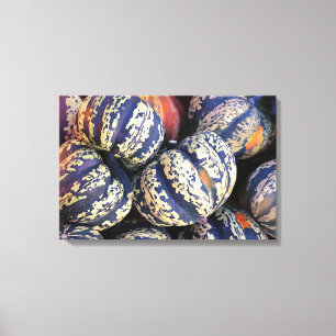 Landelijke gestreepte pompoenen canvas afdruk