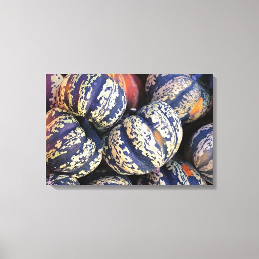 Landelijke gestreepte pompoenen canvas afdruk (Voorkant)