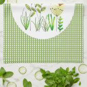 Landelijke gingham in de thuisstijl en Wildflower  Theedoek (Gevouwen)