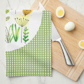 Landelijke gingham in de thuisstijl en Wildflower  Theedoek (Quarter Fold)