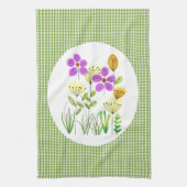 Landelijke gingham in de thuisstijl en Wildflower Theedoek (Verticaal)