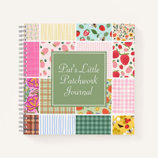 Landelijke Gingham Patchwork Journal Notitieboek (Voorkant)