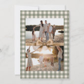 Landelijke Gingham Strik Foto Kerstkaart (Achterkant)