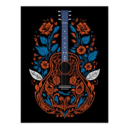 Landelijke Gitar Kunst Perfect Poster (Voorkant)