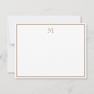 Landelijke Gouden Dubbele Rand Vintage Monogram Notitiekaartje