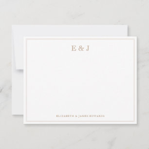 Landelijke gouden rand elegante vintage koppel mon notitiekaartje