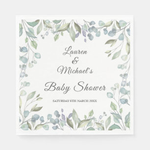 Landelijke groene baby couleures shower/sprinkle servet