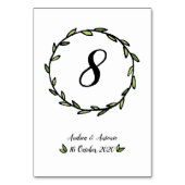 Landelijke groene bladerkrans bruiloft kaart (Achterkant)