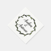 Landelijke groene bladerkrans bruiloft servet (Hoek)