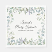 Landelijke groene bloemen baby sprinkle feest servet (Voorkant)