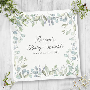 Landelijke groene bloemen baby sprinkle shower servet