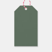 Landelijke groene bloemige bruiloft cadeaulabel (Achterkant)