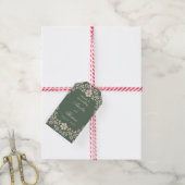 Landelijke groene bloemige bruiloft cadeaulabel (Met Touw)