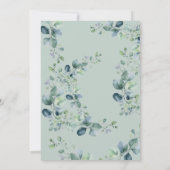 Landelijke Groene Boho Eucalyptus Elegante Trouwda Kaart (Achterkant)
