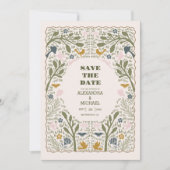 Landelijke groene bosvaren bruiloft save the date (Voorkant)